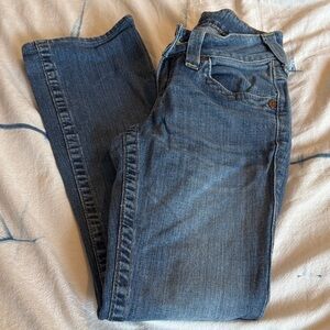 True Religion Women's Straight Leg Blue Jeans